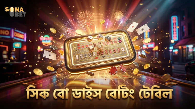 সিক বো ডাইসের বেটিং টেবিলের বিস্তারিত কাঠামো ব্যাখ্যা করে।