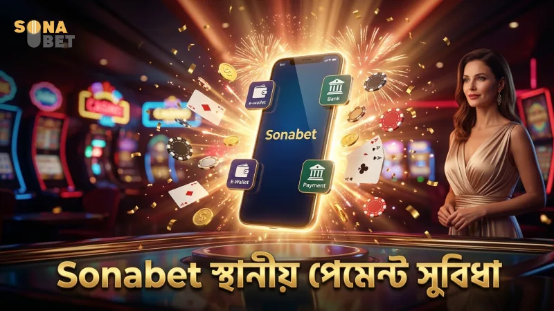Sonabet প্ল্যাটফর্মে স্থানীয় পেমেন্ট পদ্ধতির মাধ্যমে বাজি দেওয়ার সুবিধা।