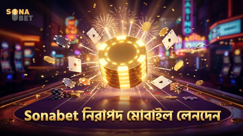 Sonabet মোবাইল অ্যাপে নিরাপদ লেনদেন ও প্রোমোশন পাওয়া যায়।
